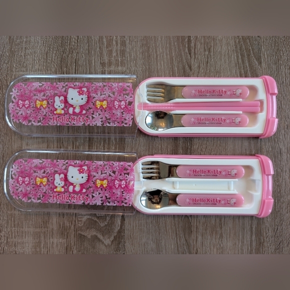 Vintage 2002 Sanrio Japan Hello Kitty Kids Utensils Set - Picture 2 of 5